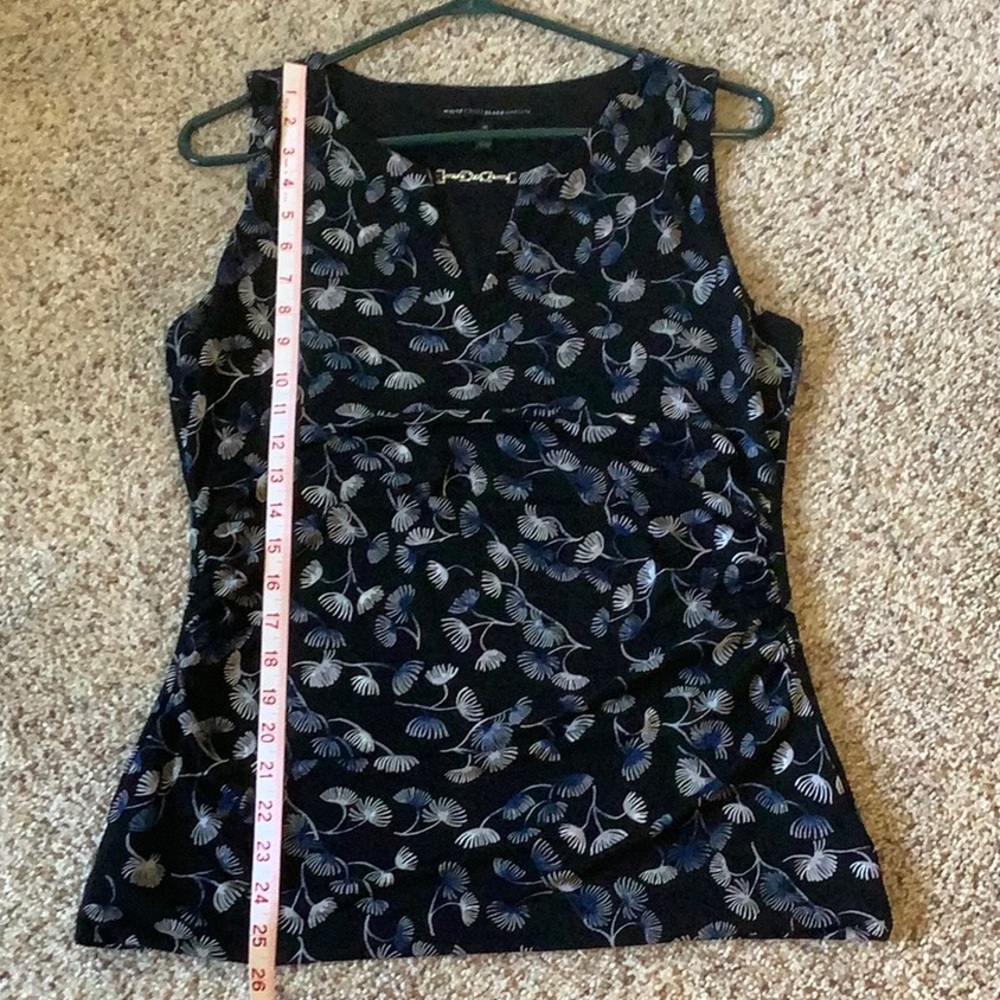 WHBM Sleeveless Top with silver neckline detail Size Medium - Picture 6 of 9